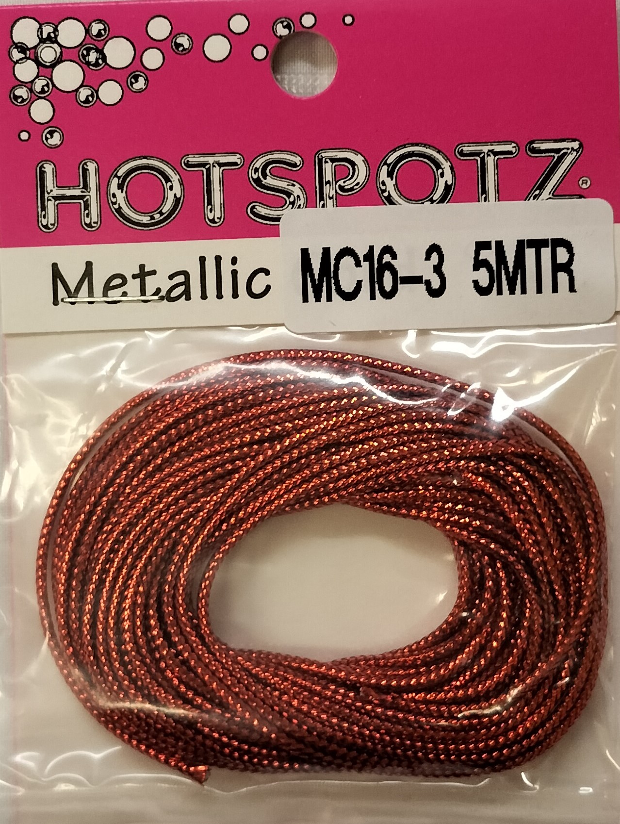 Metallic Cord 16ply Red 5 Mtr